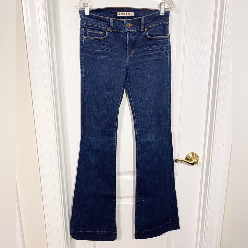 J Brand USA MADE Flare Leg Mid Rise Lovestory Jeans Dark Wash Size 28